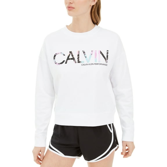 Calvin Klein Womens Printed-logo Sweatshirt Size XL