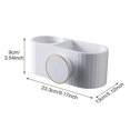 thumbnail image 3 of Stand Wall Mounted 2 Compartment Hair Dryer Holder Self Adhesive Bathroom Rack, 3 of 8