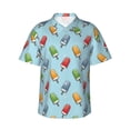 thumbnail image 2 of Goofa Modern Ice Cream Hawaiian Shirt for Men, Unisex Summer Beach Casual Short Sleeve Button Down Shirts,Aloha Tropical Floral print shirt-, 2 of 9