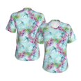 thumbnail image 3 of Yiaed Dragonfly Floral Print Women's T Shirt V-Neck Short Sleeve Shirt Casual Breathable Tee Summer Tops-Small, 3 of 5
