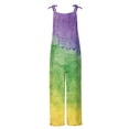 thumbnail image 5 of QATAINLAV Mardi Gras Outfit for Women Cotton Linen Sleeveless Adjustable Strap Jumpsuits Holiday Loose Wide Leg One Piece Pants with Pockets Multicolor XL, 5 of 6