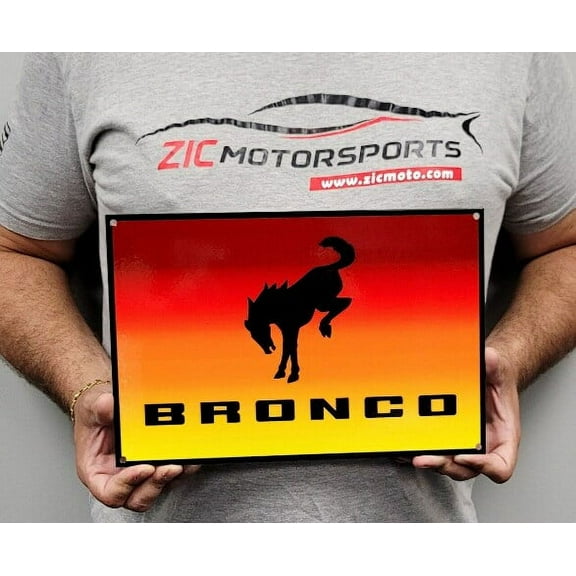 Vintage Ford Bronco Sunset Steel Sign Wall Art