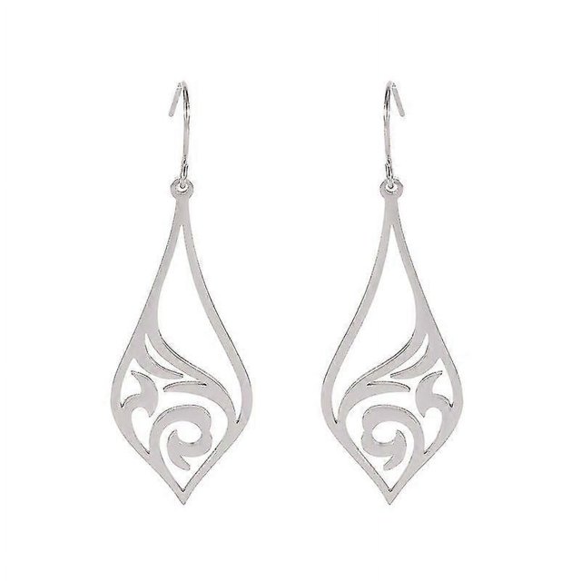 Kkjoy Fashion - Pendiente de acero inoxidable con forma de nudo celta para mujer, color dorado, con filigrana, accesorios de joyería, regalos de aniversario, color plateado, 4