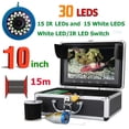 thumbnail image 2 of Fish Finder Underwater Fishing Camera 15pcs White  LEDs + 15pcs Infrared Lamp For Ice/Sea/River Fishing with 10inch 1000TVL Cam ,Essential Tool for Anglers, 2 of 7
