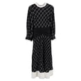 thumbnail image 1 of Pre-Owned Self-Portrait Check Panel Midi Dress in Black Polyester, 1 of 2