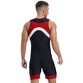 thumbnail image 2 of Zaldita Mens Swimming Bodysuit Sport Athletic Unitard Sleeveless Zip Up Leoatrd Bathing Surfing Suit Red 4XL, 2 of 7