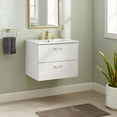 thumbnail image 2 of Sink Vanity Cabinet, White, Ceramic, Wood, Modern Contemporary, Hotel Bedroom Bathroom Master Suite Guest, 2 of 9