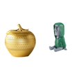thumbnail image 1 of Escultura moderna de resina con forma de fruta y cabeza de moai, decoración artística para mesa y estantería, ideal para comedor, dormitorio, oficina, 1 of 8