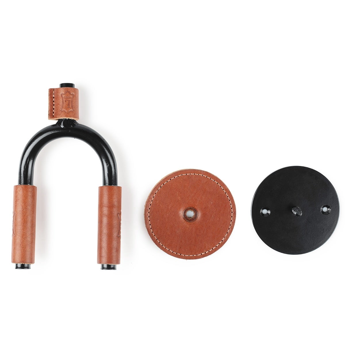 Levy's Black Forged Guitar Hanger w/ Tan Leather