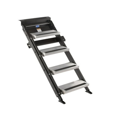 MorRyde STP224 3 Step Top Mounted Patio Entry Step, Black & Aluminum ...