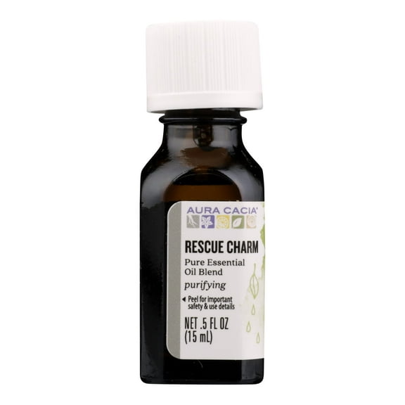 Aura Cacia Pure Essential Oil Blend, Rescue Charm, 0.5 fl oz (15 ml)