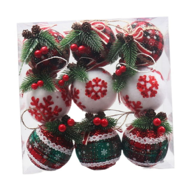 Adornos de bolas de Navidad, adornos decorativos, colgantes, regalos de fiesta, adornos navideños para árboles de Navidad, para fiestas en interiores Estilo E