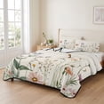 thumbnail image 2 of King Quilt Set 96''x106'', Summer Floral Botanical Lightweight Summer Bedspread Coverlet Set with 2 Pillow Shams, Spring Botanical Vintage Breathable All Season Quilt Bedding for Bedroom/Guest Room, 2 of 9