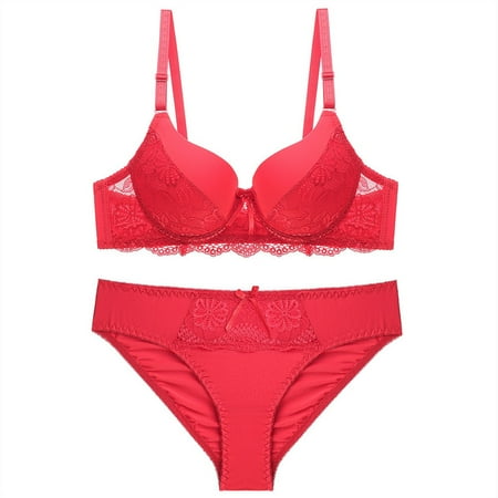 Summer Savings Clearance! Ynynloco Womens Bra and Panty Sets - Seamless Bralettes Lace Lingerie Sexy Comfortable Sports V Neck Bra Thongs