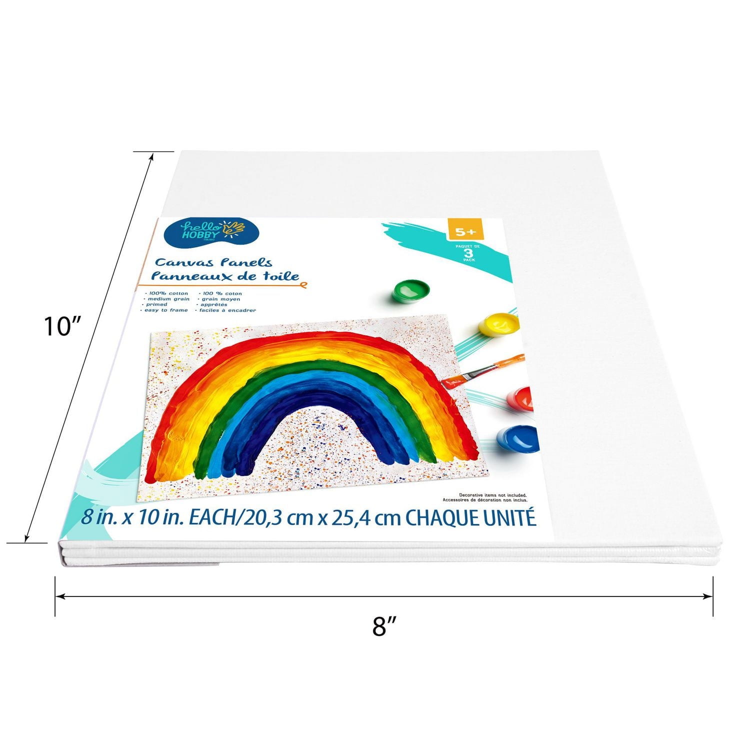 HELLO HOBBY CANVAS PANELS 3 PACK 8 in. x 10 in. EACH, 8 in. x 10 in. EACH