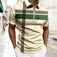 thumbnail image 2 of Afdoent Golf Polo Shirts For Men Leisure Fashion Striped Color Block Short Sleeve Shirt Top Classic, 2 of 4