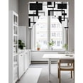 thumbnail image 4 of Black Grey Geometric Swag Valance for Windows 56'' x 36'', Modern Abstract Art White Light Filtering Kitchen Curtains Valances for Bathroom/Living Room/Bedroom/Café, Rod Pocket Curtain Panel, 4 of 6