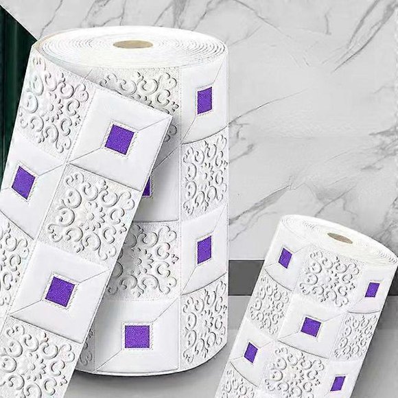 Autocollants Muraux 3D en Mousse Douce Forme de Brique Marbre Calcaire pour Décoration de Chambre et Bricolage