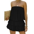 thumbnail image 4 of Smocked Jumpsuit Strapless Women Off The Shoulder Romper Flowy Strapless Playsuits, 4 of 5
