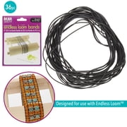 Deb Moffett-Hall’s Endless Loom Bands, 8 Inches Diameter, Pack of 36 Pieces, Black Color, Use with The Endless Loom