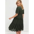 thumbnail image 2 of Ellos Plus Size Crinkle Crepe V-Neck Faux Wrap Tiered Midi Dress, 2 of 2