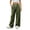 Army Green, variant on Womens Color Stitch Wide Leg Sweatpants Solid Patchwork Panel Casual Trousers Elastic Drawstring Waist Pants with Side Pockets Soft Knit Loungewear Bottoms