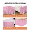 thumbnail image 6 of Pink Orange Blue Stripe Wrap Around Bed Skirts for King Bed 16" Drop,Bed Skirt with Adjustable Elastic Belt Dust Ruffle Bed Valance for Bedroom Modern Abstract Art Striped Farmhouse Bed Frame Cover, 6 of 7