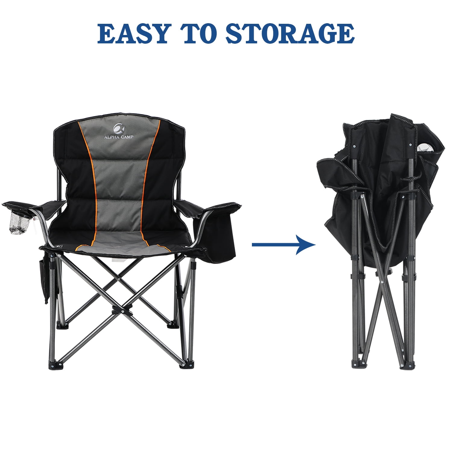 Alpha Camper Foldable Camping Chair Oversized Padded Heavy Duty