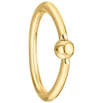 14 Gauge 14K Yellow Gold Captive Bead Universal Hoop Ring, 1/2