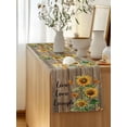 thumbnail image 5 of Table Runner 108 Inches Long for Kitchen Dining, Sunflower Rustic Dresser Scarf Farmhouse, Dining Table Decorations for Wedding/Parties, Vintage Wooden Flowers Butterfly 13 x 108 In, 5 of 9