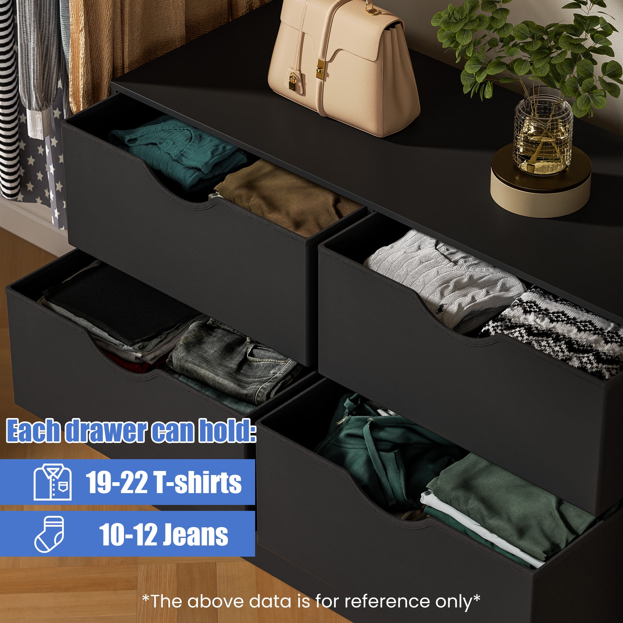 3 Tier Storage Organizer Wooden Book Shelf, 6 Cube Bookcase, 6 Removable Fabric PU Drawers Open Bookshelf, Modern Floor Standing Display Bookshelf for Living Room, Entryway, Home Office,Black