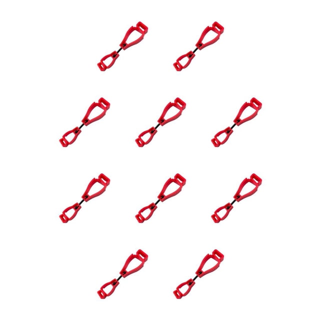 Kenally Glove Grabber Clip Clips multipropósito Guantes de plástico Keeper Trabajadores laborales Bomberos Jardines Sitios de construcción Rojo 10piezas