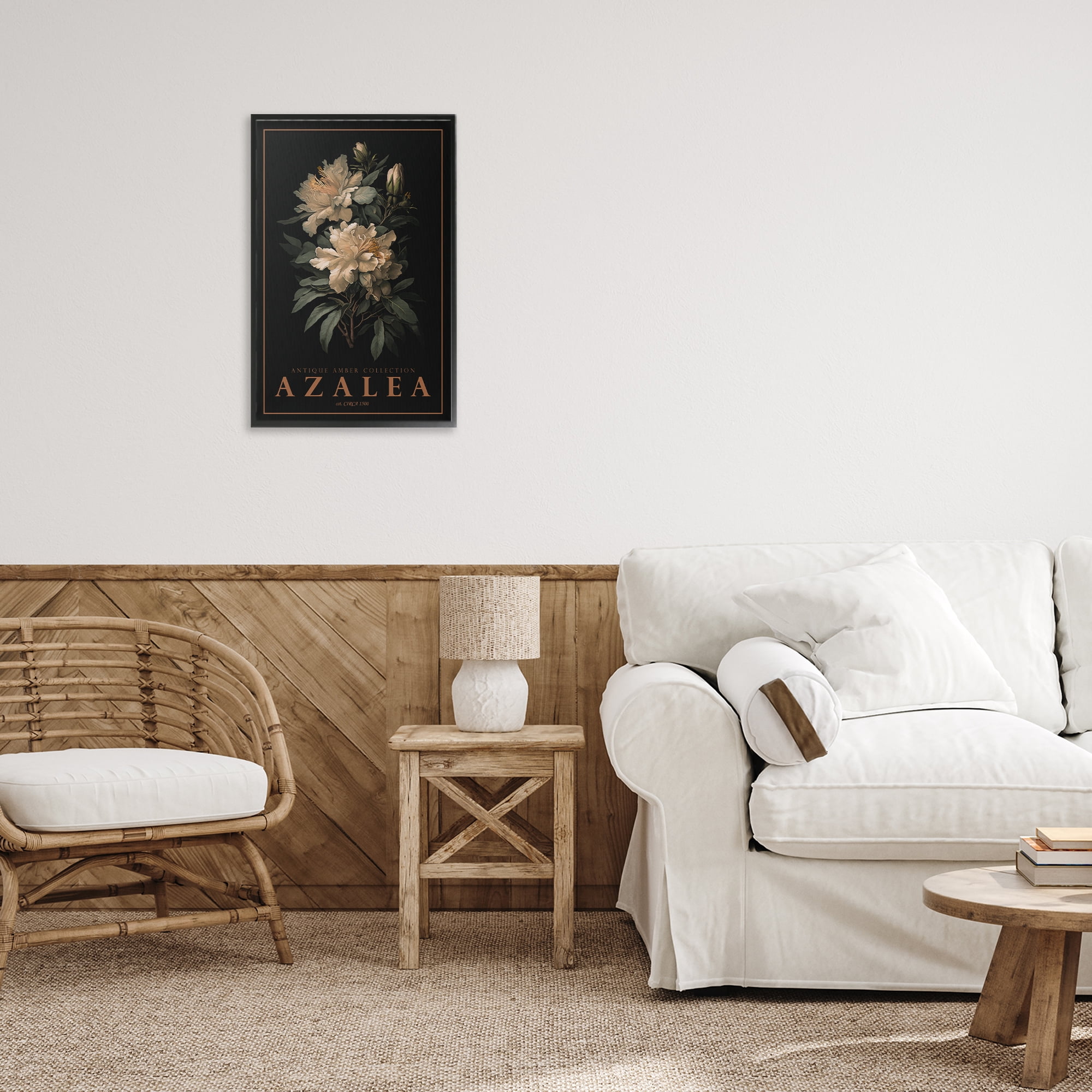 Stupell Industries Antique Azalea Light Black Framed Giclee Art, design by Chris Giampietro