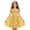 Yellow, variant on Gunia Teen Girl Dresses French Floral Embroidered Bodice Dress With Strappy Waistline Elegant Neckline Sundress Yellow Dress For Girls 8-12 Years