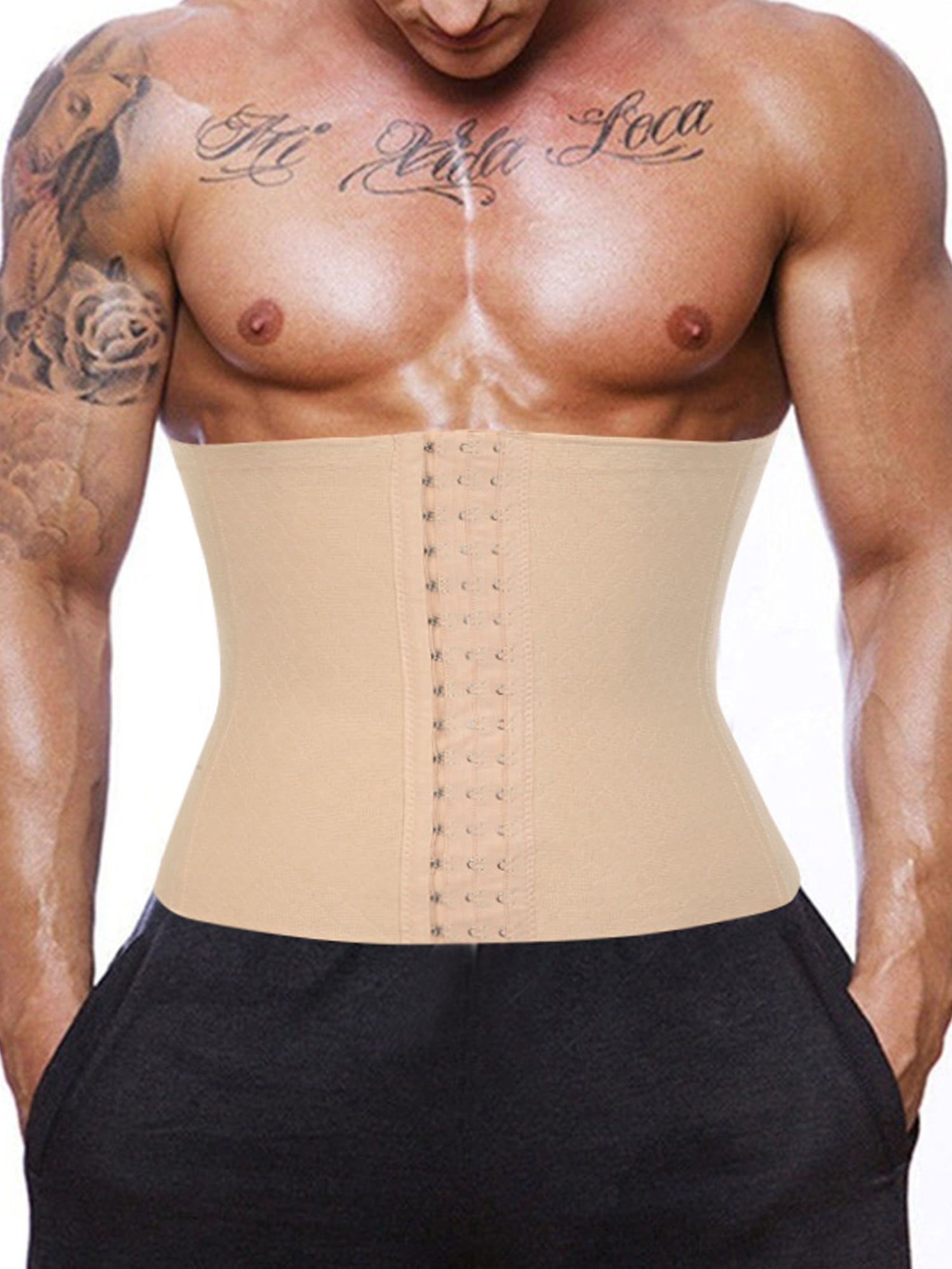 Panegy Mens Waist Trimmer Body Slimming Shaper Gym Fitness Trainer Belly Back Support Belt Workout for Weight Loss