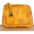 thumbnail image 4 of 1PCS Mini Coin Purse for Women Zipper Leather Coin Purse Leather Change Purse Coin Purse for Coins and Various Cards Leather Coin Pouch (Yellow), 4 of 6