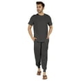 thumbnail image 5 of Inkmeso Solid Nightwear For Mens 2 Piece Sleepwear T-shirt And Pants Pajama Set Short Sleeve Pjs Loungewear Set, 5 of 8