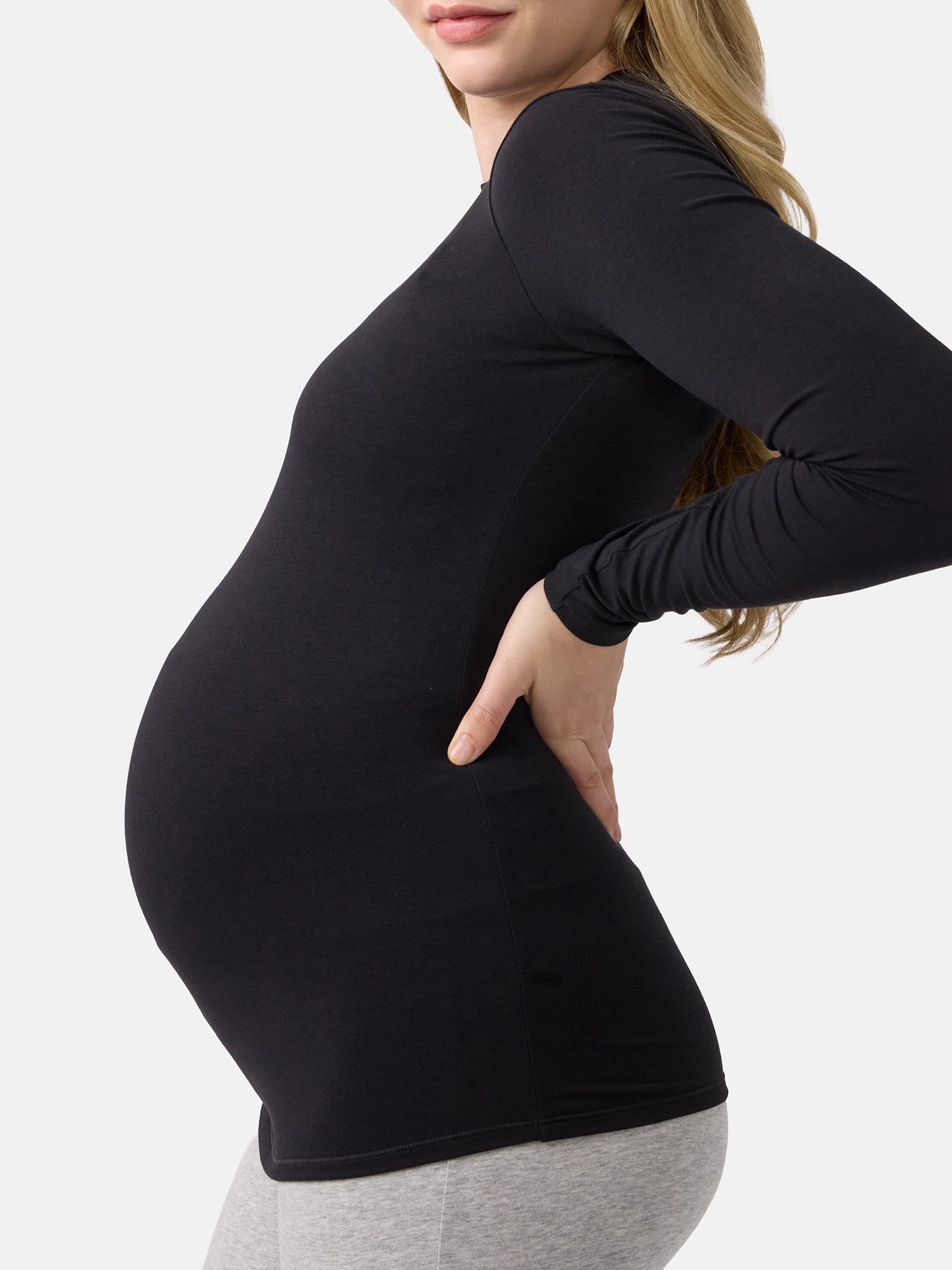 Ingrid & Isabel For Every Belly Women's Maternity Cotton Stretch Jersey Long Sleeve T-Shirt, Sizes S-XXXL