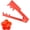Red, variant on VIMOA Rose Thorn Stripper Rose Thorn Remove Steel Rubber Rose Leaves Stripper for Home-Grown Roses or Rose Enthusiasts (Pink)