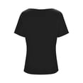 thumbnail image 6 of Women's Casual Solid Color Pleated Short Sleeve Round Neck Tops Blouses Shirts Loose Fit Soft Business Office Vacation Outfits Fashion Essential Gift for Women | Sopatenor,Black XL, 6 of 9