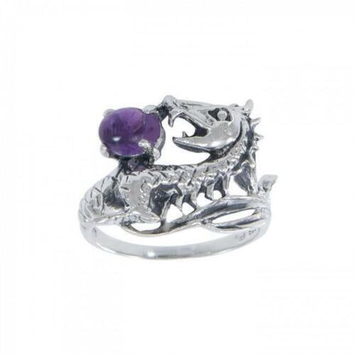 Dragon Amethyst 925 Sterling Silver Ring Fine Mystical Amulet Jewelry