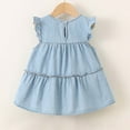 thumbnail image 4 of HOMADLES Toddler Girls Dress Sleeveless Denim Soft Print Stretch Summer Princess Dress Light Blue 6 Months, 4 of 9