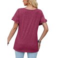 thumbnail image 3 of Avamo Hauts d'Été pour Femmes T-shirt Col Rond Manches Courtes T-shirt Confortable Chandail de Travail Violet G, 3 of 4