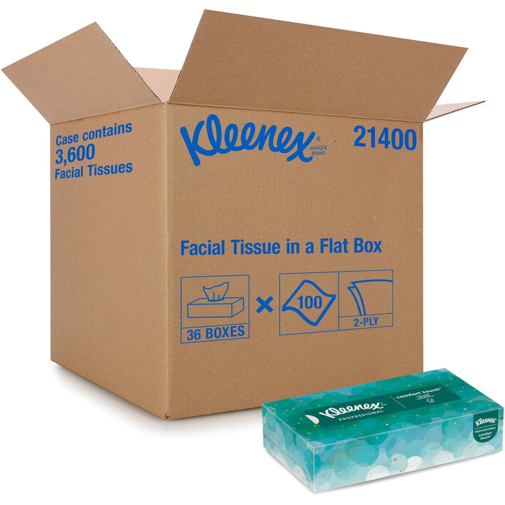 Kleenex® Professional Facial Tissue for Business, 36 Flat Boxes, 100