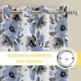 thumbnail image 6 of Blue Floral Kitchen Curtains Window Panels, Abstract Watercolor Flower Leaf Plant Insulated Window Treatment Curtain, Grommet Curtains for Bedroom/Living Room/Bathroom, 2 Piece 52"Wx84"L, 6 of 8