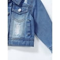 thumbnail image 4 of Vintage Casual Loose Simple Style Baby Boys' Blue Denim Jacket, 4 of 5