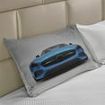 thumbnail image 2 of Teen Room Knitted Quilt Pillowcover, Modern Blue Sports Car Power Prestige Speed Fast Vehicle Automobile Image, Standard King Size Pillow Cover for Bedroom, 36" x 20", Blue Black Grey, by Ambesonne, 2 of 2