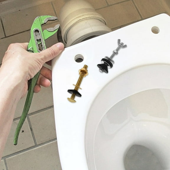 Raindrops 4pcs Heavy Duty Universal Toilet Tank to Bowl Bolt Kit with Stainless Steel and Rubber Washers Gasket for Bathroom