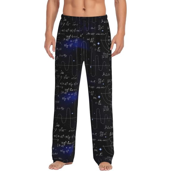 Saiise Mathematica Science Print Mens Pajama Pants for Men,Mens Lounge Pants,Funny Gifts for Men,Men's Pajama Bottoms-Small
