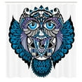 thumbnail image 3 of Ambesonne Paisley Shower Curtain, Owl Bird Animal Tattoo, 69"Wx84"L, Navy Blue and Purple, 3 of 5
